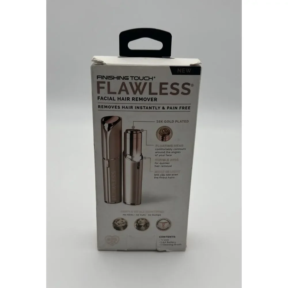 NEW FINISHING TOUCH FLAWLESS FACIAL HAIR REMOVER 18K Gold Plated